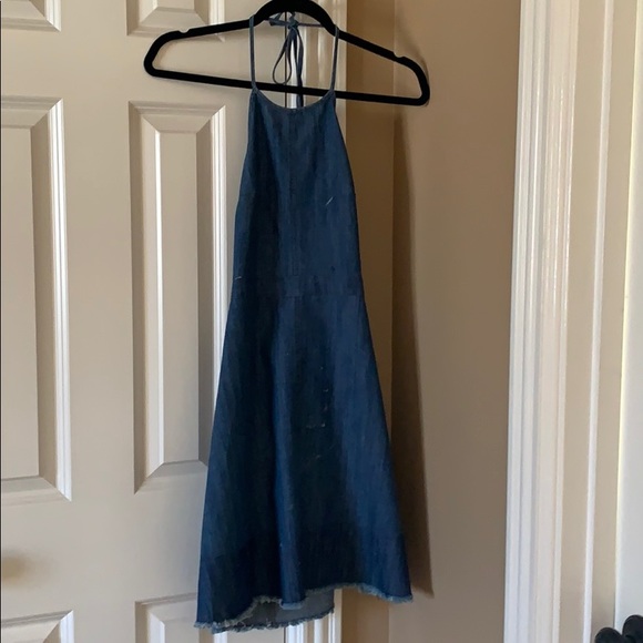 Denim halter molly green dress - Picture 1 of 2